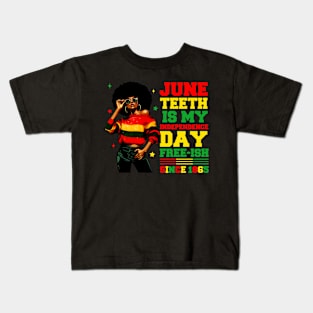 Juneteenth Is My Independence Day Free-ish Since 1865 African Girl Women Kids T-Shirt